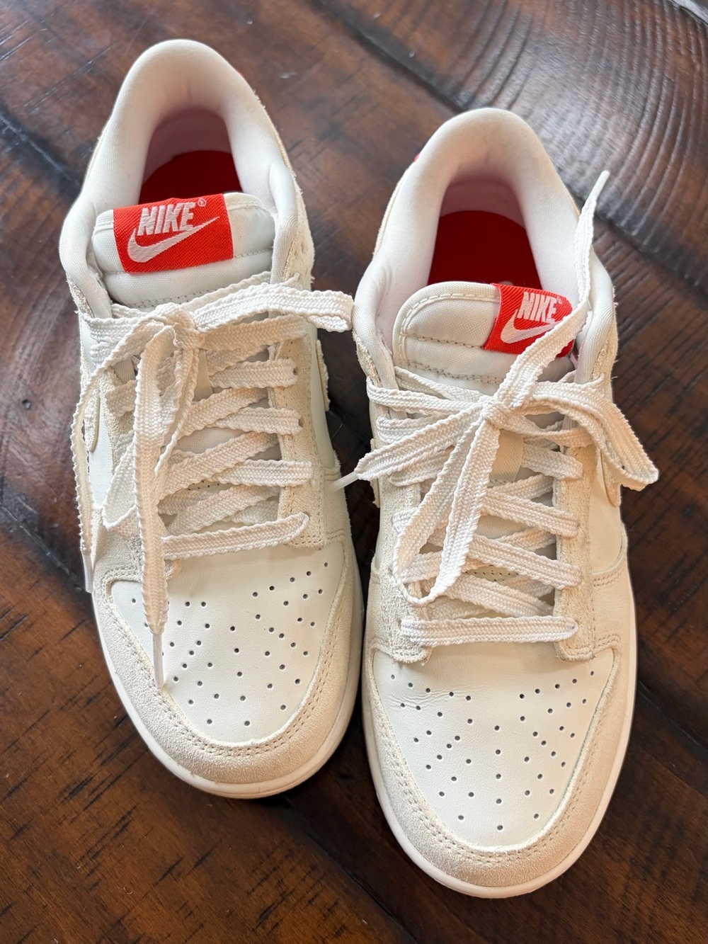 Nike Women’s Dunks Low Friendship Knot (Like New) - Cream w/ Red Accents